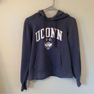UConn Cropped Hoodie Navy Blue